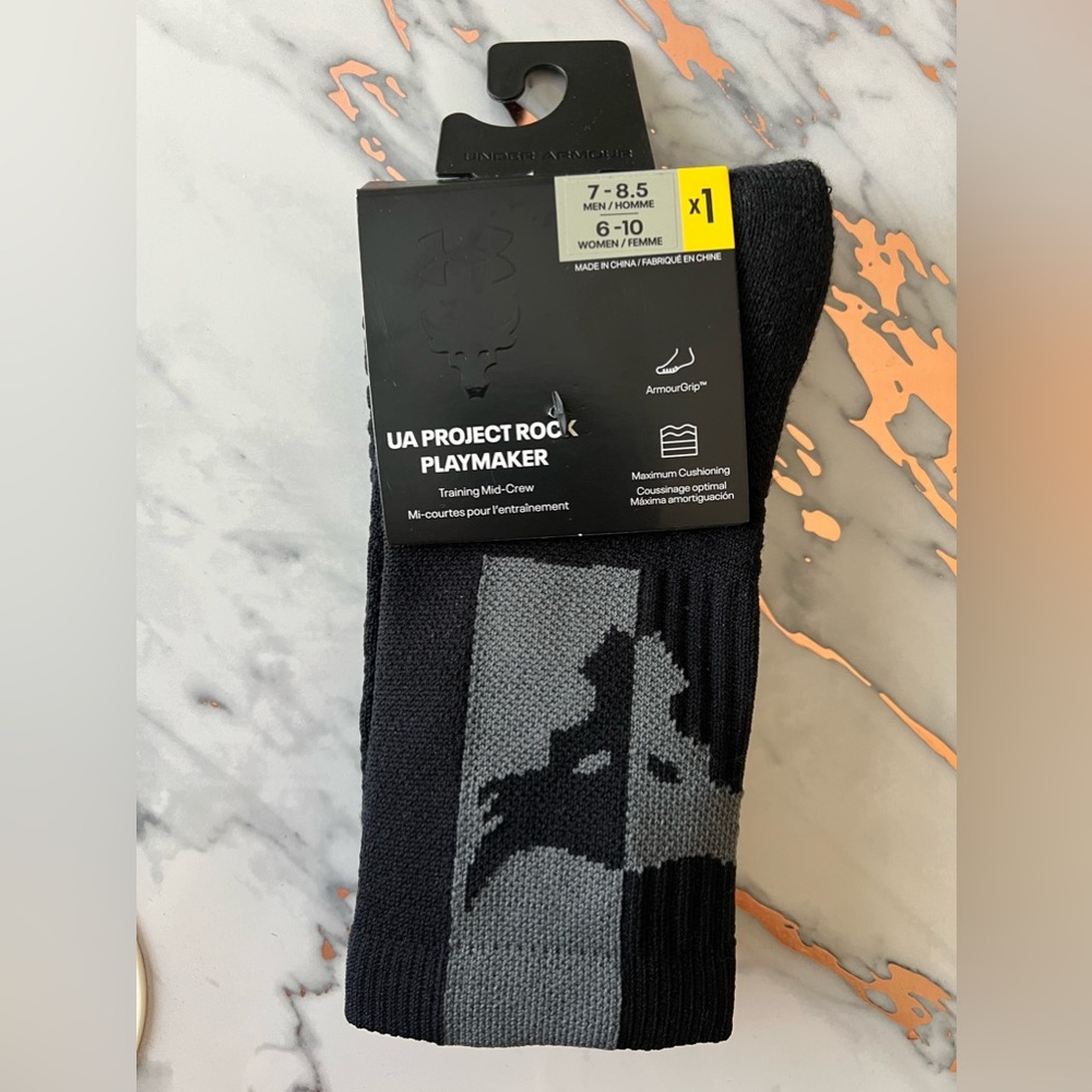 Under Armour - Project Rock (Dwayne Johnson) Mid-Crew Socks NWT